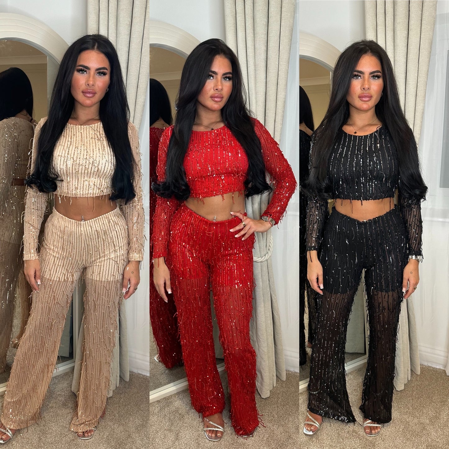 A Glittery Tassel Two Piece Trousers & Top