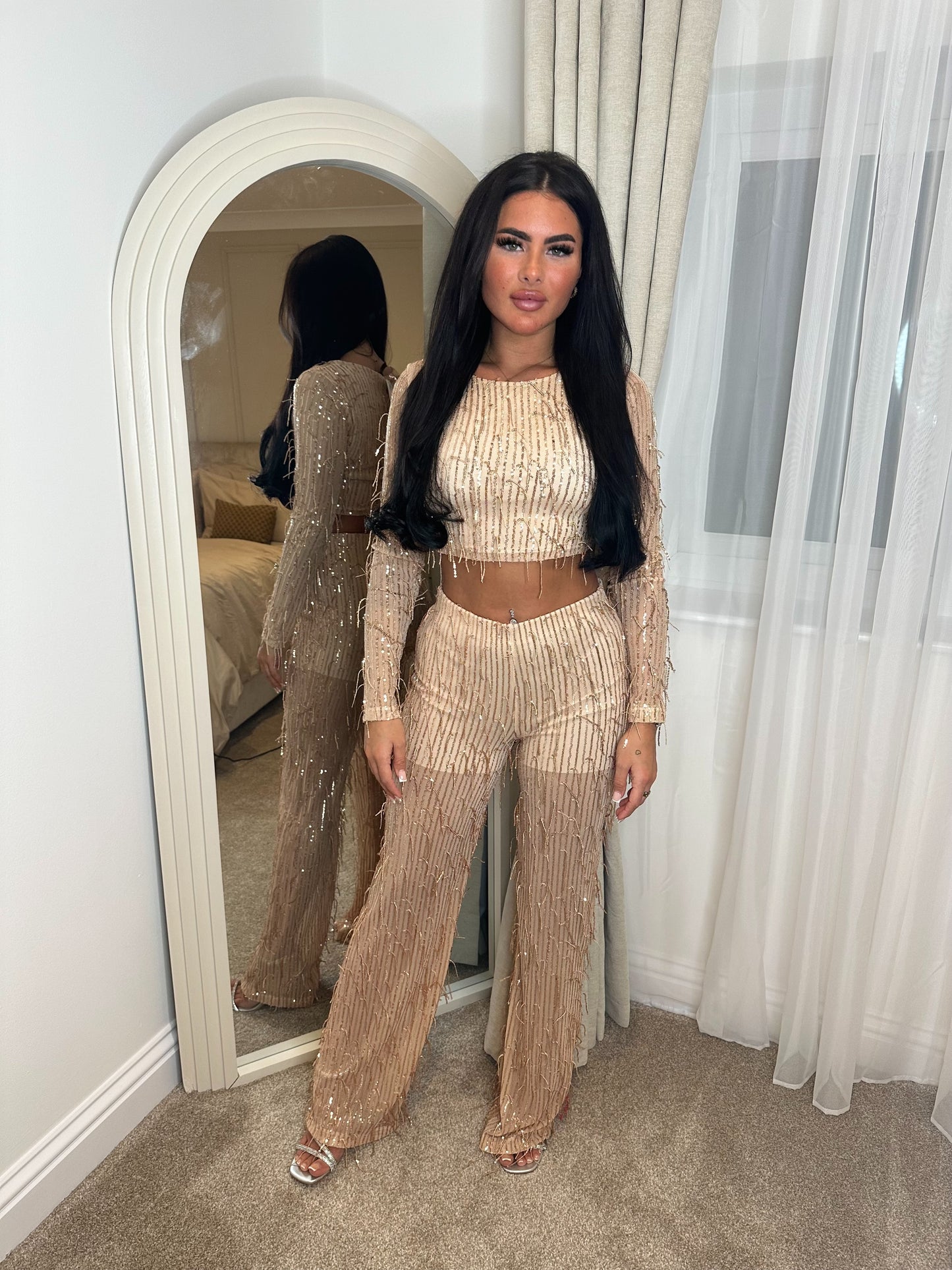 A Glittery Tassel Two Piece Trousers & Top